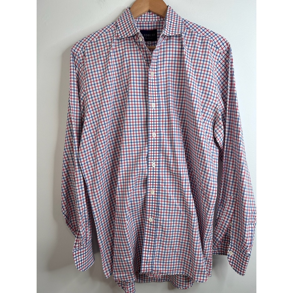 Men's Checked Dress Shirt - Red & Blue